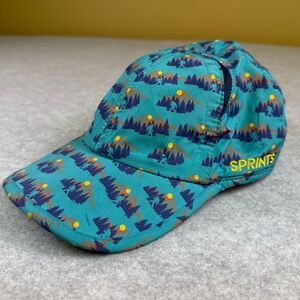 SPRINTS Teal Mountain Bigfoot Sun Pattern Baseball Cap Hat One Size